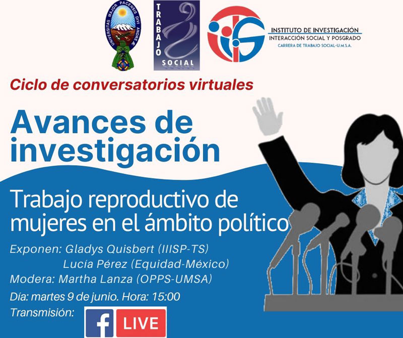 CONVERSATORIO VIRTUAL «TRABAJO REPRODUCTIVO DE MUJERES EN EL ÁMBITO POLÍTICO»